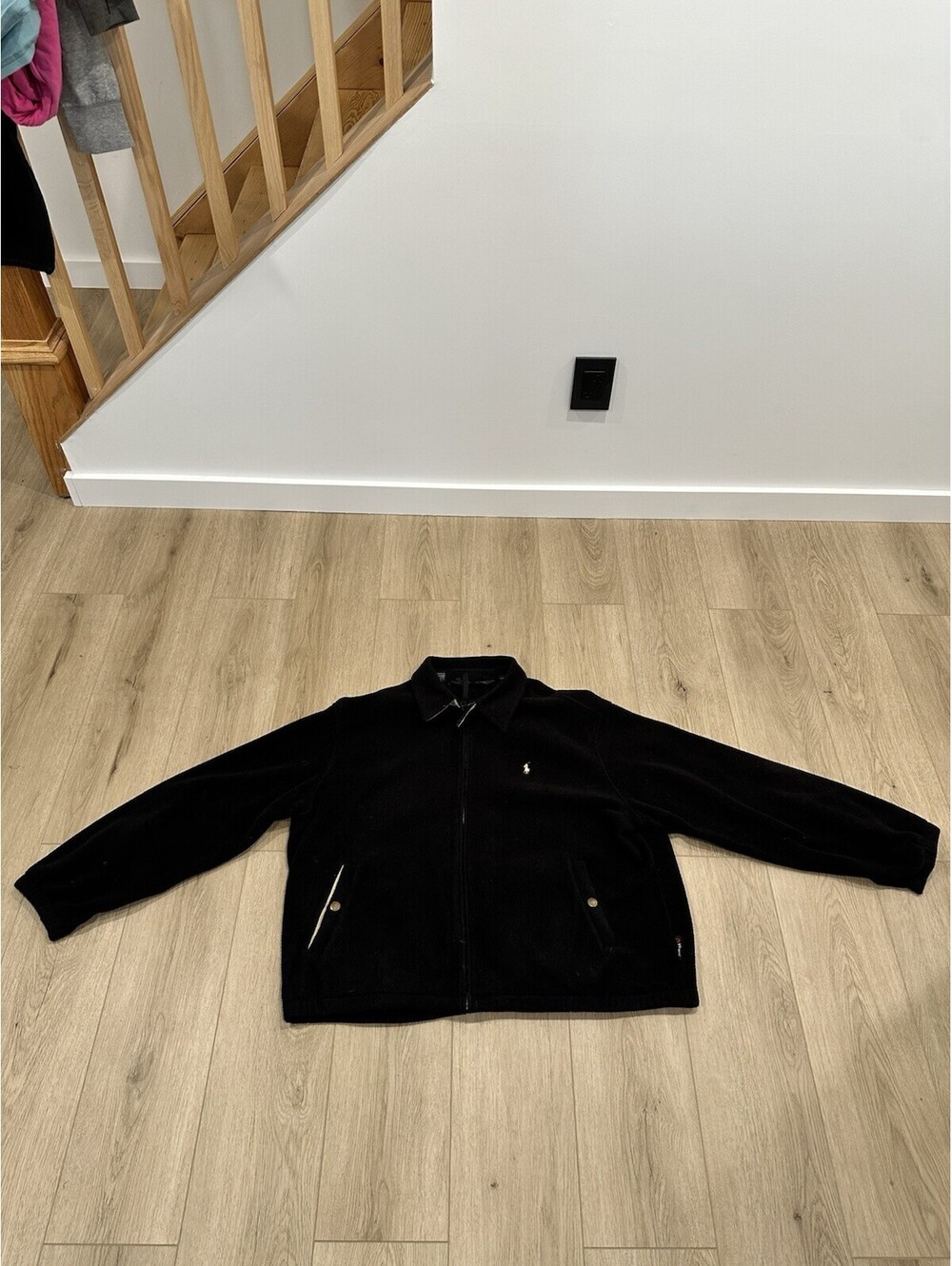 VINTAGE Polo Ralph Lauren Jacket Mens 2XL Black Polartec Full Zip Fleece